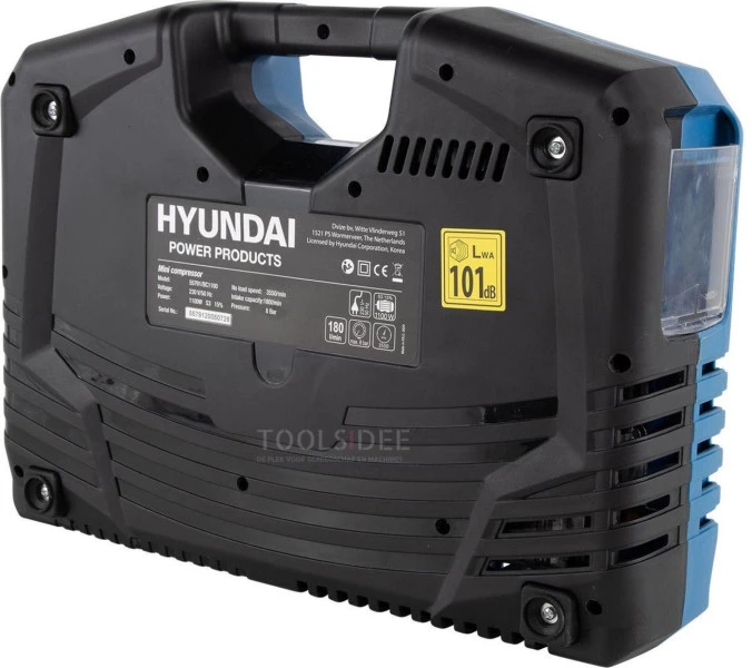Hyundai Mini-compressor 55791, 1100 Watt, 180L/min, 8 Bar - Image 2
