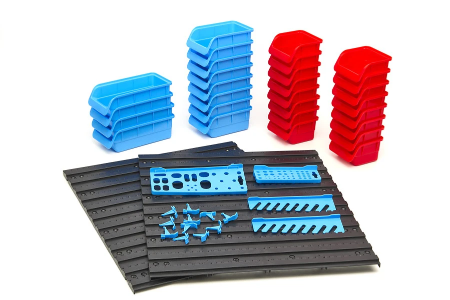 HBM Gereedschapswand Met Opbergrekken En Opbergbakken 43-delig - Image 6