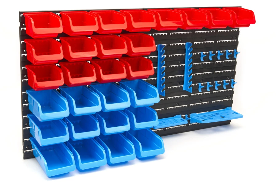 HBM Gereedschapswand Met Opbergrekken En Opbergbakken 43-delig - Image 2