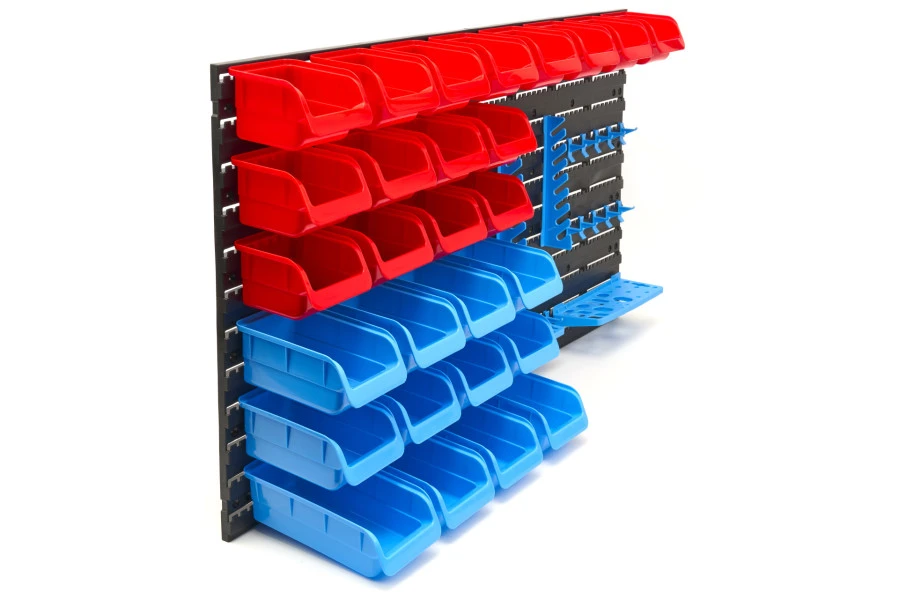 HBM Gereedschapswand Met Opbergrekken En Opbergbakken 43-delig - Image 4