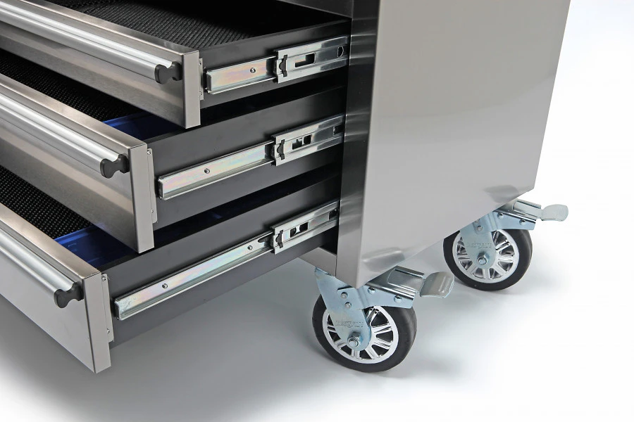 HBM Gereedschapswagen Met Houten Werkblad - 122 Cm - RVS - Image 3