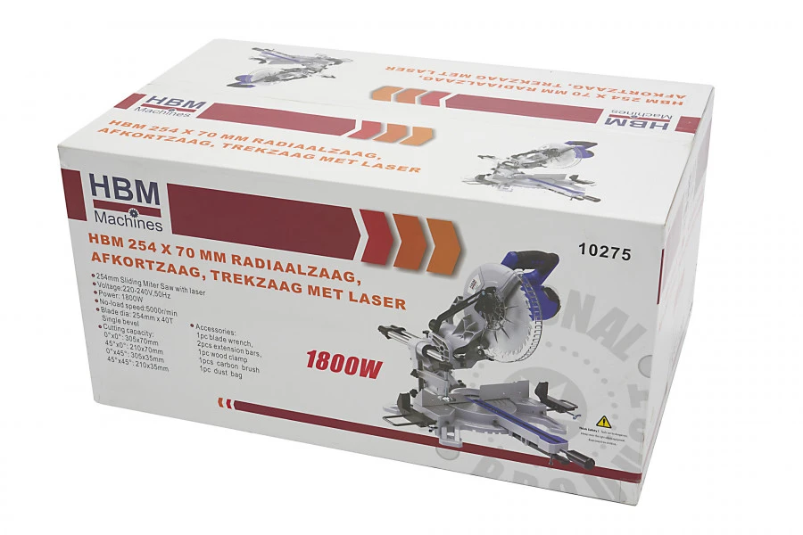 HBM 254 X 70 Mm Radiaalzaag, Afkortzaag, Trekzaag Met Laser - Image 16