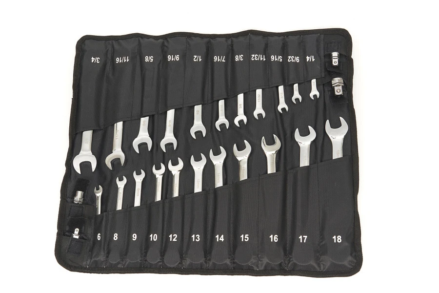 HBM Professionele Ring, Ratel, Steeksleutelset Metrische En Inch Maten 23-Delig - Image 3