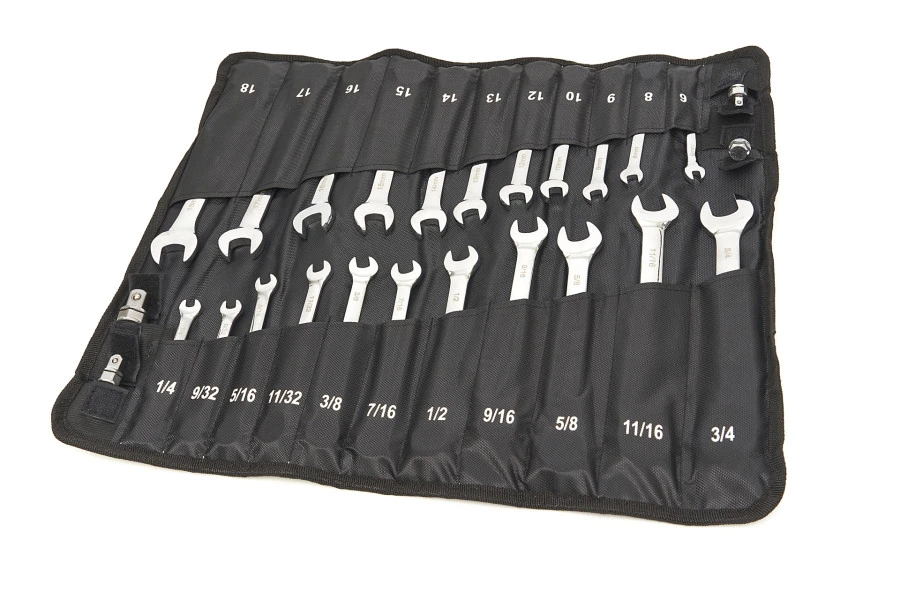HBM Professionele Ring, Ratel, Steeksleutelset Metrische En Inch Maten 23-Delig - Image 4