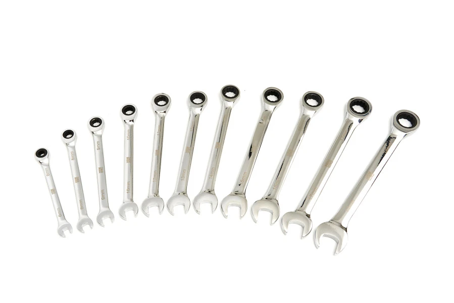 HBM Professionele Ring, Ratel, Steeksleutelset Metrische En Inch Maten 23-Delig - Image 6