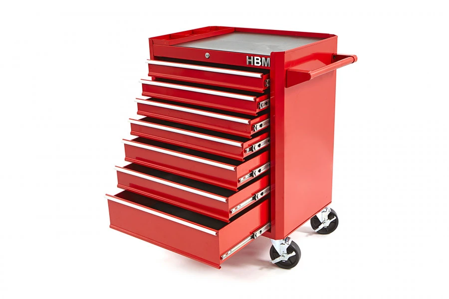 HBM Gereedschapswagen Met 7 Laden - 66 Cm - Rood
