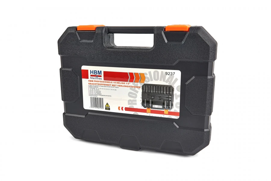 HBM Professionele 18 Delige 1/2" Krachtdoppenset Met Verlengstukken - Image 4