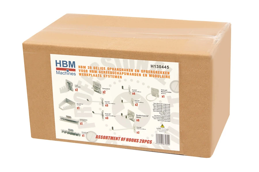 HBM Ophanghaken En Rekken 28-delig Voor Gereedschapsborden Met Vierkante Gaten - Image 2