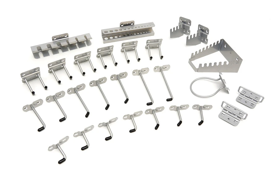 HBM Ophanghaken En Rekken 28-delig Voor Gereedschapsborden Met Vierkante Gaten