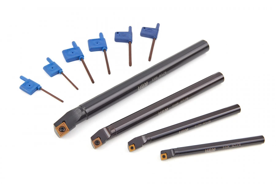 HBM 4 Delige Binnendraaibeitelset Met HM Wisselplaten