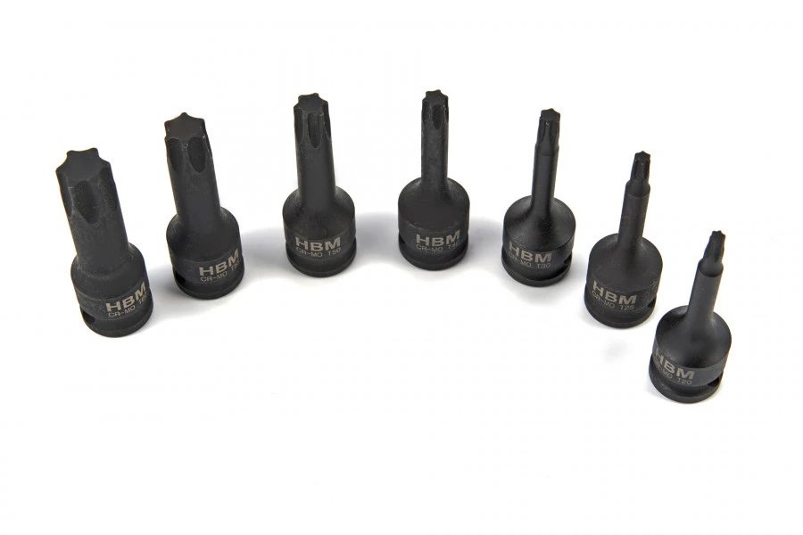 HBM 7 Delige Lange Torx Krachtdoppenset Met 3/8" Opname