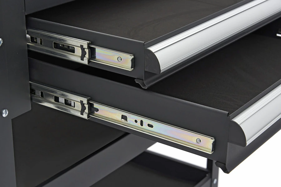 HBM 2 Laden Gereedschapswagen Met 2 Plateaus En Opbergvak - 91 Cm - Zwart - Image 7