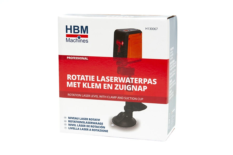 HBM Professionele Rotatie Laserwaterpas Set Met Klem En Zuignap - 7 Meter - Image 10