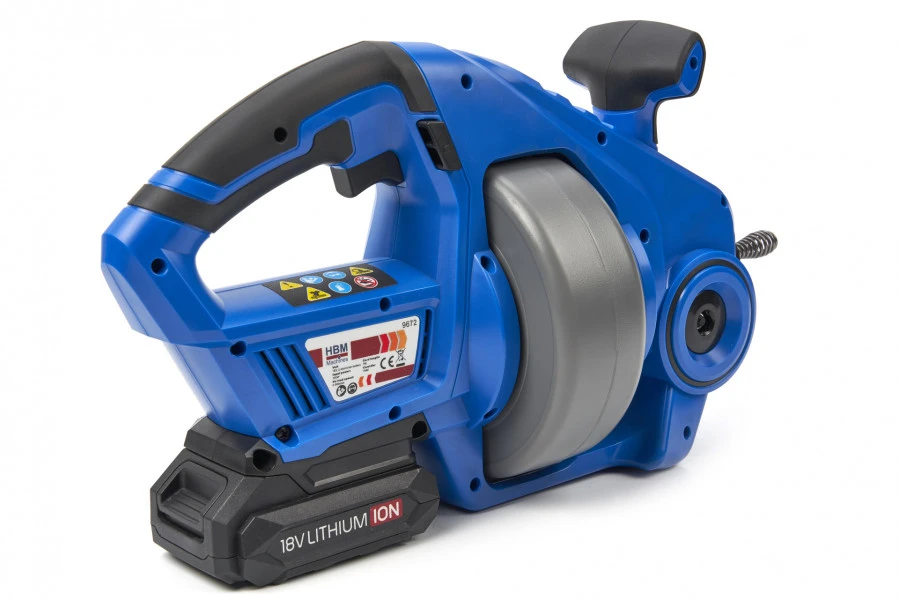 HBM Professionele Elektrische Gootsteenontstopper Op Accu 18 Volt 2,0AH - Image 3