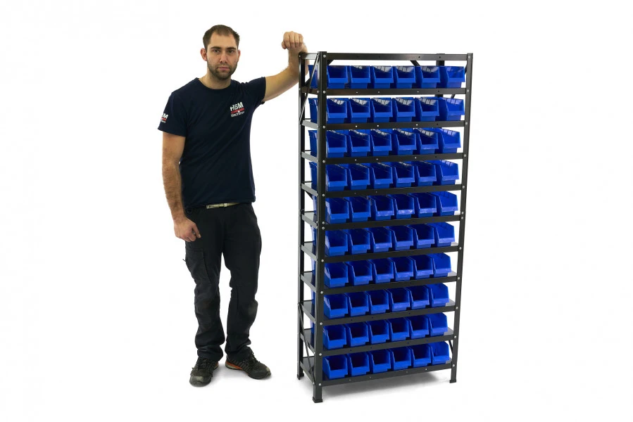 HBM Bakkenkast, Opbergsysteem, Stelling Met 60 Opbergbakken - Image 5