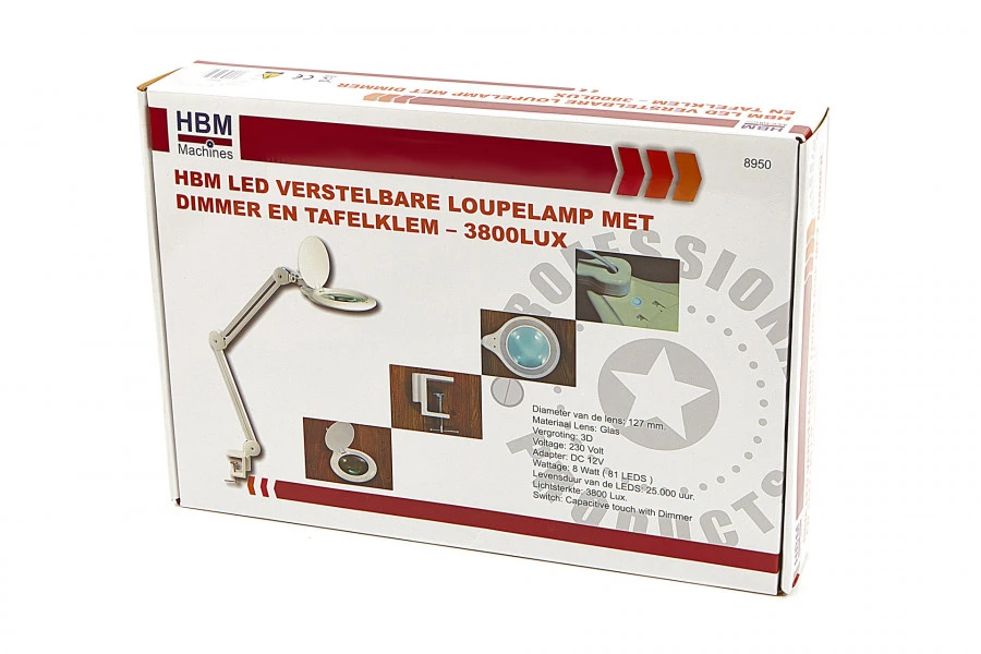 HBM LED Verstelbare Loupelamp Met Dimmer En Tafelklem – 3800LUX - Image 10