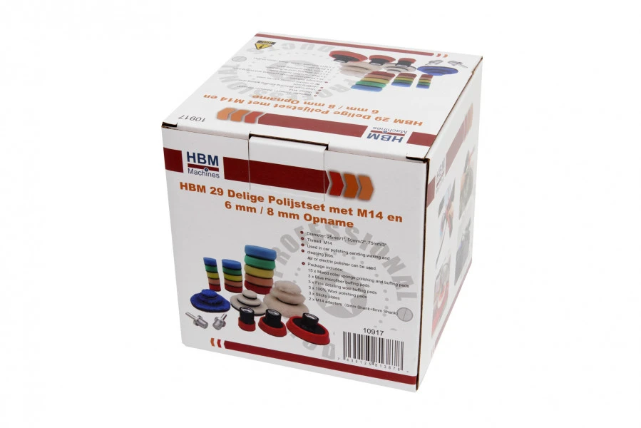 HBM 29 Delige Polijstset Met M14 En 6 Mm/ 8 Mm Opname - Image 3