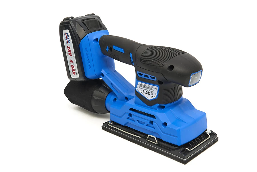 HBM Professionele 20 Volt 4,0AH Lion Vlakschuurmachine Inclusief 2 Lion Accu's En 15 Schuurvellen - Image 3