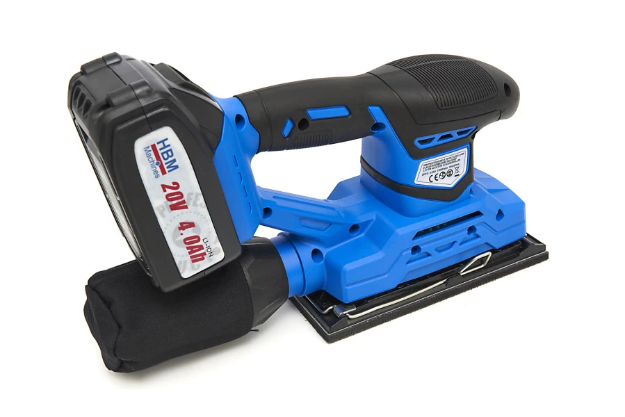 HBM Professionele 20 Volt 4,0AH Lion Vlakschuurmachine Inclusief 2 Lion Accu's En 15 Schuurvellen - Image 2