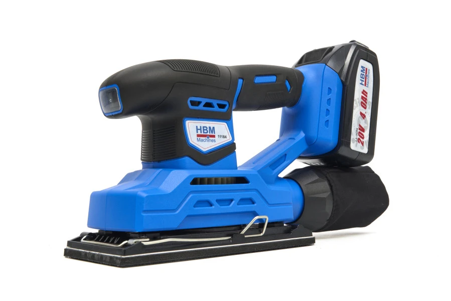 HBM Professionele 20 Volt 4,0AH Lion Vlakschuurmachine Inclusief 2 Lion Accu's En 15 Schuurvellen - Image 4