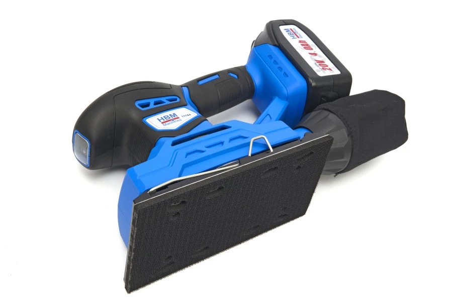 HBM Professionele 20 Volt 4,0AH Lion Vlakschuurmachine Inclusief 2 Lion Accu's En 15 Schuurvellen - Image 5