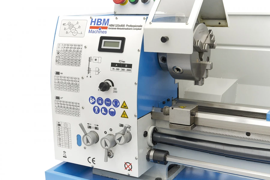 HBM 320 X 900 DRO Professionele Variabele Metaaldraaibank Compleet Met LCD Display - Image 5