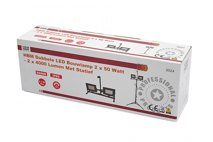 HBM Dubbele LED Bouwlamp 2 X 50 Watt - 2 X 4000 Lumen Met Statief - Image 10