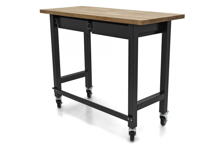 HBM Werkbank Met Massief Houten Blad, 2 Laden, Verrijdbaar, 122 Cm - Image 3