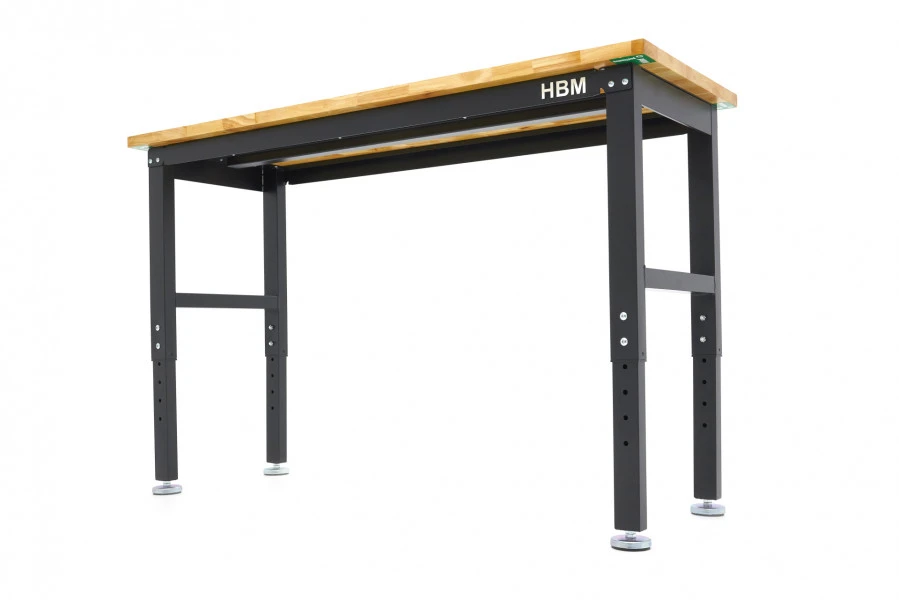 HBM Werkbank Met Massief Houten Blad, In Hoogte Verstelbaar, 152 Cm - Image 2
