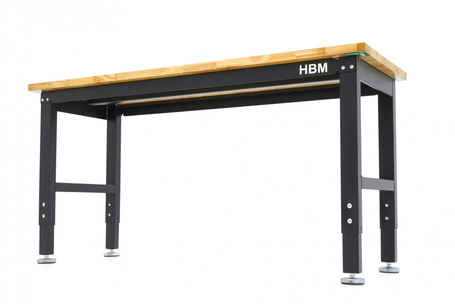 HBM Werkbank Met Massief Houten Blad, In Hoogte Verstelbaar, 152 Cm - Image 8