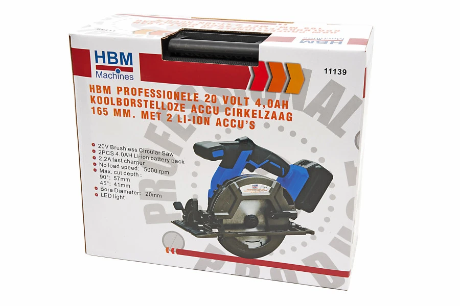 HBM Koolborstelloze Accu Cirkelzaag 165 Mm 20 Volt 4,0 Ah Power20.4 - Image 15