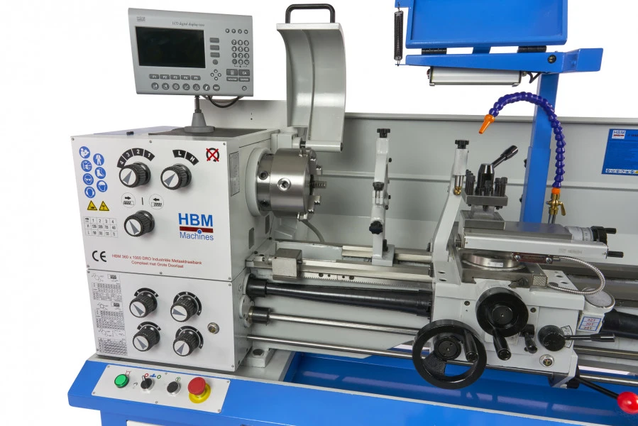HBM 360 X 1000 Industriële Compleet Metaaldraaibank Met Grote Doorlaat Met 3 Assig LCD Digitaal Uitleessysteem- 230 Volt - Image 6