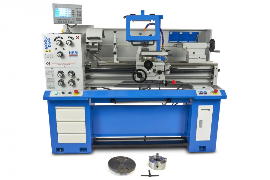 HBM 360 X 1000 Industriële Compleet Metaaldraaibank Met Grote Doorlaat Met 3 Assig LCD Digitaal Uitleessysteem- 230 Volt - Image 2