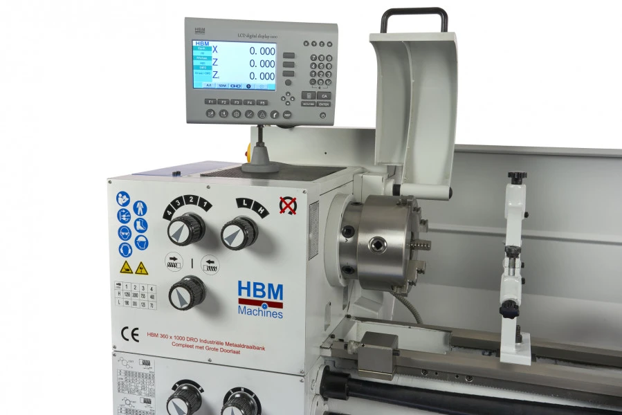HBM 360 X 1000 Industriële Compleet Metaaldraaibank Met Grote Doorlaat Met 3 Assig LCD Digitaal Uitleessysteem- 230 Volt - Image 8