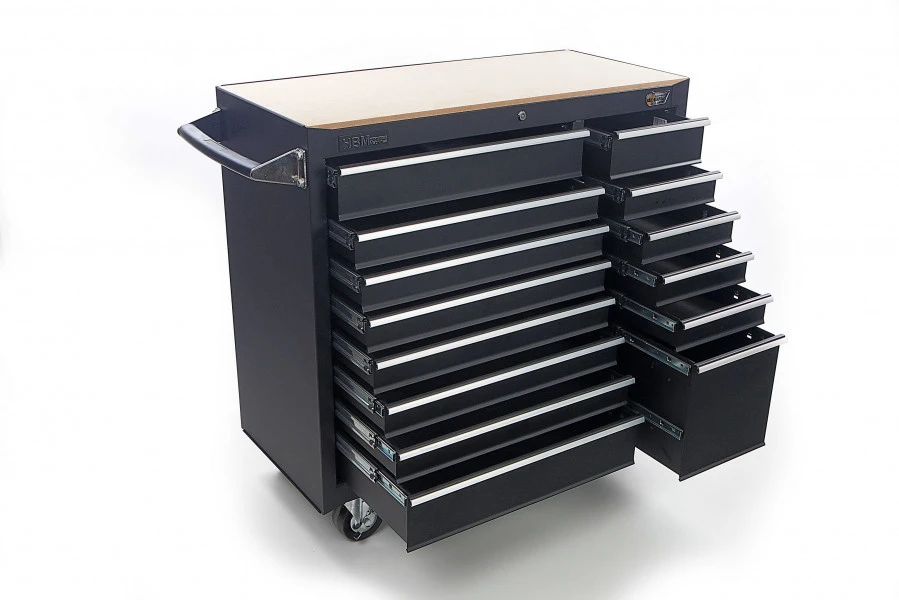 HBM Gereedschapswagen 14 Laden 100 Cm - Zwart - Image 3